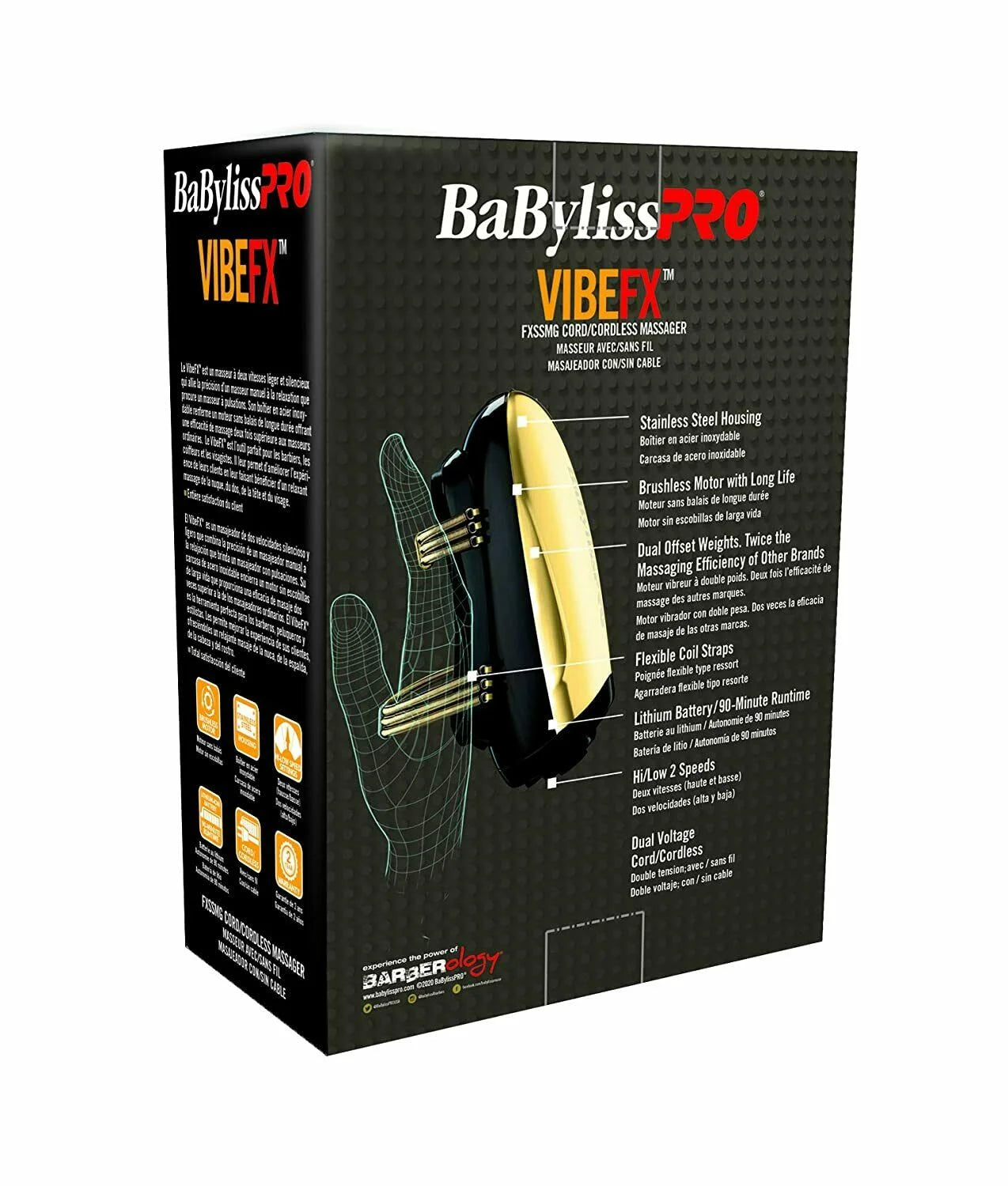 BaBylissPRO - VibeFX Cordless Massager (gold)