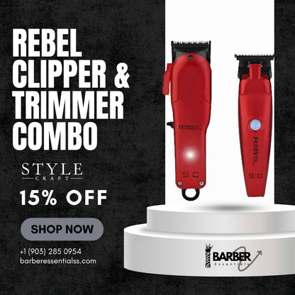 StyleCraft Super-Torque Modular Rebel Clipper & Trimmer Combo Set - Red
