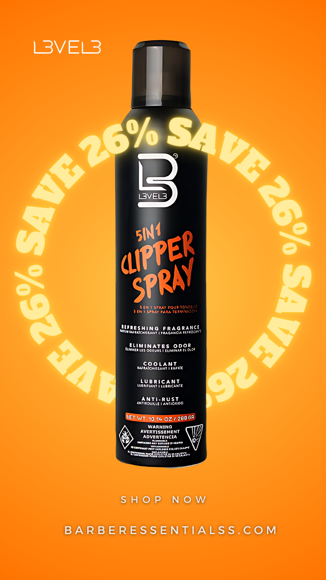 Level 3 - 5 in 1 Clipper Spray (9.73 oz)