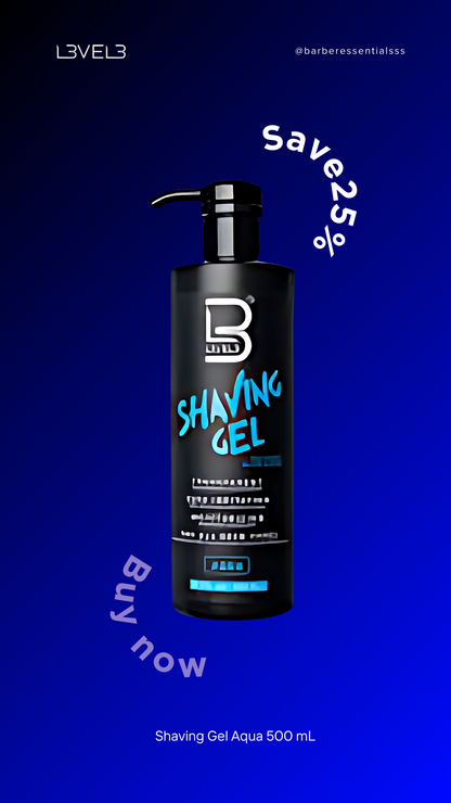 Level 3 - SHAVING GEL AQUA 500ML